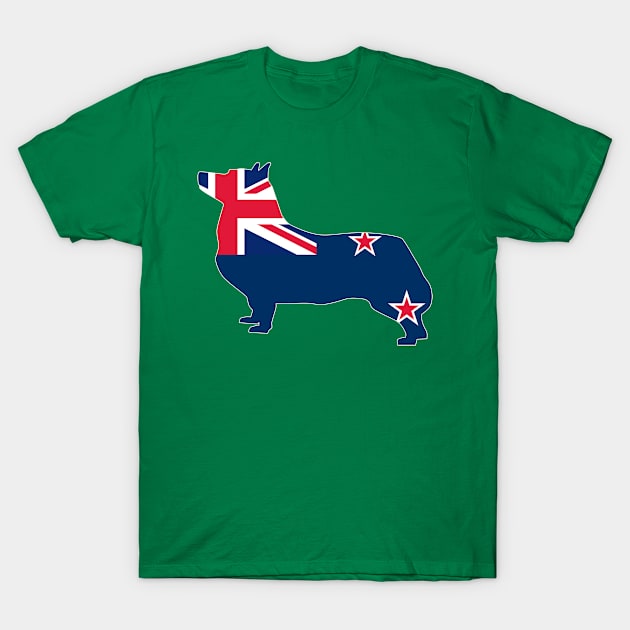 Swedish Vallhund New Zealand Flag Filled T-Shirt by DPattonPD